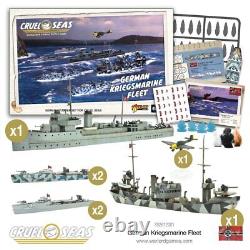 Cruel Seas German Kriegsmarine Fleet 1300 WWII Naval Military Wargaming Plas