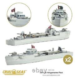 Cruel Seas German Kriegsmarine Fleet 1300 WWII Naval Military Wargaming Plas