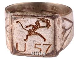 Devil with fire U-boat WW2 German ring U57 naval submarine U-Boot Kriegsmarine