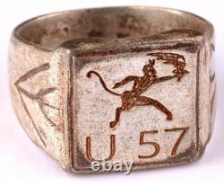 Devil with fire U-boat WW2 German ring U57 naval submarine U-Boot Kriegsmarine