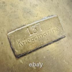 GERMAN KRIEGSMARINE 137 BRASS WATER PITCHER/ OILER WWII GERMAN NAVY Smudge Pot