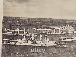 GERMAN Kriegsmarine Navy FLEET at Anchor Original Rare Photo WW1 Scapa Flow