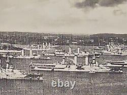 GERMAN Kriegsmarine Navy FLEET at Anchor Original Rare Photo WW1 Scapa Flow