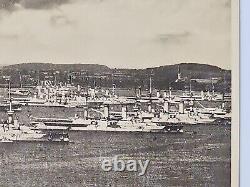 GERMAN Kriegsmarine Navy FLEET at Anchor Original Rare Photo WW1 Scapa Flow