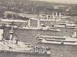 GERMAN Kriegsmarine Navy FLEET at Anchor Original Rare Photo WW1 Scapa Flow