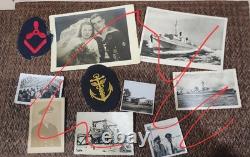 GERMAN WW2 Kriegsmarine Navy photos, post card, 2 insignia. Originals. 10 items