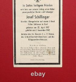 German Death Card Kriegsmarine U-Boat Many Medals KIA 1942 North Atlantic U-520