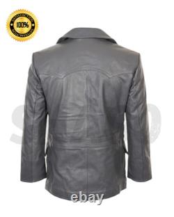 German Grey Leather U-Boat Jacket WW2 Kriegsmarine Repro Coat All Sizes New