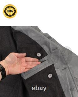 German Grey Leather U-Boat Jacket WW2 Kriegsmarine Repro Coat All Sizes New