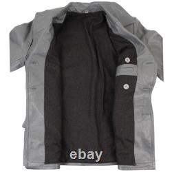 German Grey Leather U-Boat Jacket WW2 Kriegsmarine Repro Coat All Sizes New
