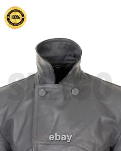 German Grey Leather U-Boat Jacket WW2 Kriegsmarine Repro Coat All Sizes New