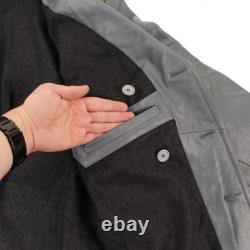 German Grey Leather U-Boat Jacket WW2 Kriegsmarine Repro Coat All Sizes New