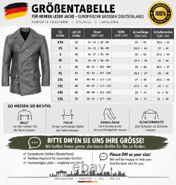 German Grey Leather U-Boat Jacket WW2 Kriegsmarine Repro Coat All Sizes New