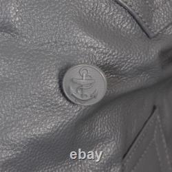 German Grey Leather U-Boat Jacket WW2 Kriegsmarine Repro Coat All Sizes New