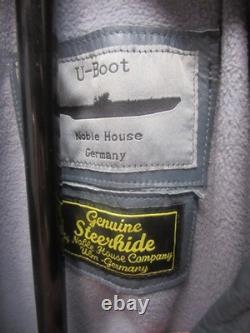 German Grey Steerhide Leather U-Boat Jacket WW2 Kriegsmarine 4xl Repro