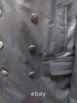 German Grey Steerhide Leather U-Boat Jacket WW2 Kriegsmarine 4xl Repro