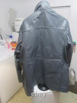 German Grey Steerhide Leather U-Boat Jacket WW2 Kriegsmarine 4xl Repro