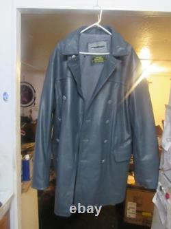 German Grey Steerhide Leather U-Boat Jacket WW2 Kriegsmarine 4xl Repro