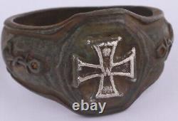 German Iron Cross pattée Ring WW1 Anchor WWI Kriegsmarine WW2 Navy WWII Marine