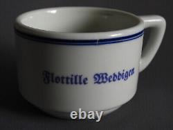 German Kriegsmarine U-boat flotilla Weddigen MARKED BAUSCHER WEIDEN COFFEE CUP