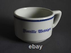 German Kriegsmarine U-boat flotilla Weddigen MARKED BAUSCHER WEIDEN COFFEE CUP