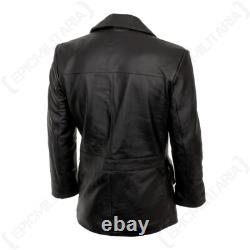 German Naval Forces WW2 Black Leather U-Boat Cow Hide Coat Jacket