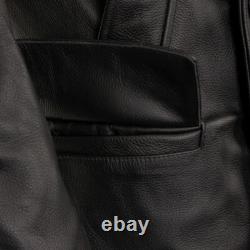 German Naval Forces WW2 Black Leather U-Boat Cow Hide Coat Jacket