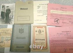 German Navy 1917 WW1 Militärpass And WW2 Wehrpass for Kriegsmarine WILHELM SCHAD