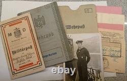 German Navy 1917 WW1 Militärpass And WW2 Wehrpass for Kriegsmarine WILHELM SCHAD