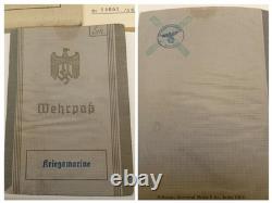 German Navy 1917 WW1 Militärpass And WW2 Wehrpass for Kriegsmarine WILHELM SCHAD