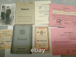 German Navy 1917 WW1 Militärpass And WW2 Wehrpass for Kriegsmarine WILHELM SCHAD