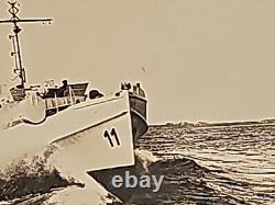 German Navy Kriegsmarine Photo Torpedo Boat Hull #11 Rare Photo WW2 At Sea