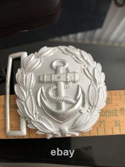 German Navy Kriegsmarine officer parade belt buckle silver tone WW2 3
