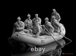 German Navy Sailors Inflatable Boat WW2 135 Resin 3D Printed