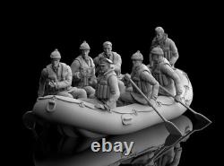 German Navy Sailors Inflatable Boat WW2 135 Resin 3D Printed
