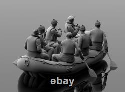 German Navy Sailors Inflatable Boat WW2 135 Resin 3D Printed