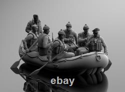 German Navy Sailors Inflatable Boat WW2 135 Resin 3D Printed