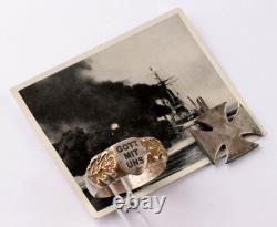 German Ring WW2 Iron cross WWII Germany Kriegsmarine Navy tobacco card Jewelry