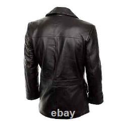 German Submariner WW2 Men's KRIEGSMARINE Cow Hide Black Leather Jacket Coat