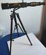 German WW2 Bismarck battleship Kriegsmarine brass telescope on tripod 10.5 inch