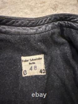 German WW2 Kriegsmarine Leather Officers Submarine Deck Jacket