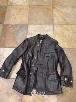 German WW2 Kriegsmarine Leather Officers Submarine Deck Jacket