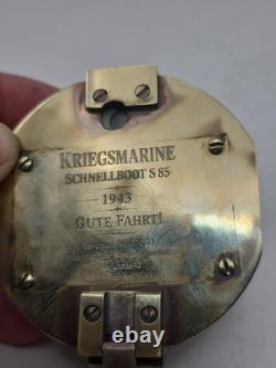 German WW2 Kriegsmarine Schnellboot S 85 Brass compass 1943