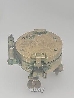 German WW2 Kriegsmarine U-48 submarine Herbert Shultze Brass compass on tripod