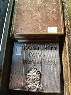 German WW2 Kriegsmarine central command cigarette case in box and german bible