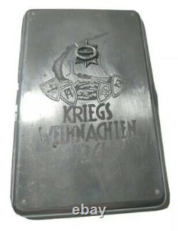 German WWII Kriegs Kriegs-Weihnachten 1941 Kriegsmarine cigarette case