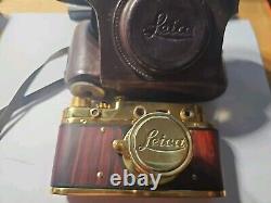 German WWII Kriegsmarine Gold plated film camera with leather case