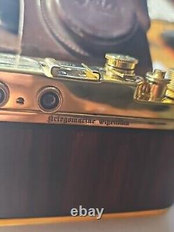 German WWII Kriegsmarine Gold plated film camera with leather case