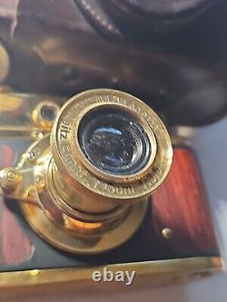 German WWII Kriegsmarine Gold plated film camera with leather case