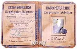 German WWII Naval Kriegsmarine Deep Sea Diver Identification Booklet WW2